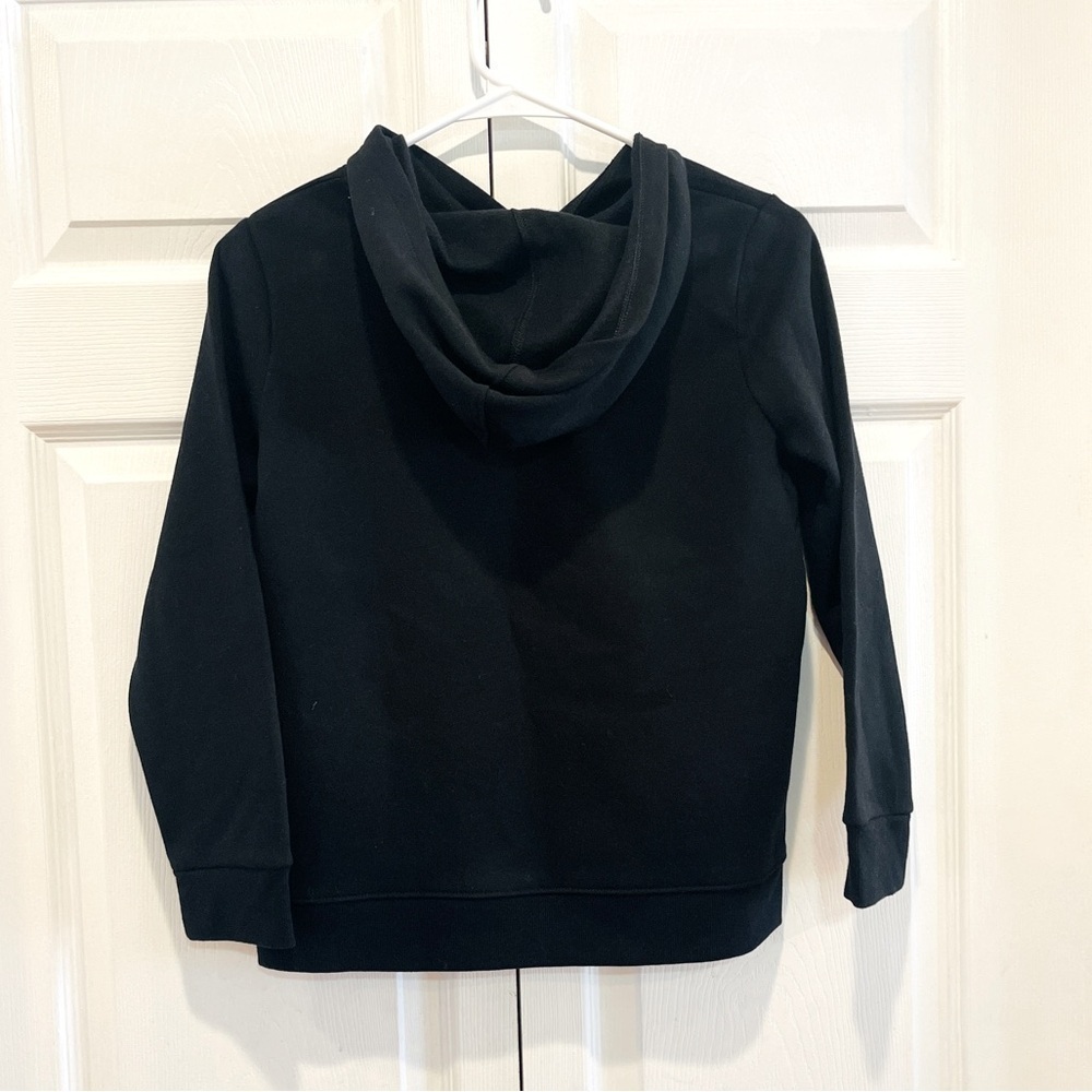 Cat & Jack Girls L(10-12) Black Fleece Pullover Hoodie Sweatshirt "Peace" - Picture 5 of 11